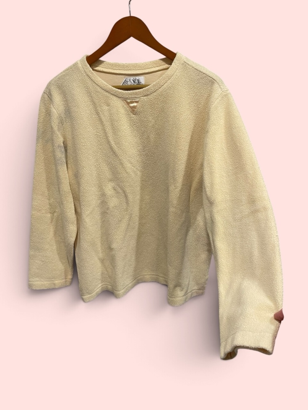 Cute buttercup classic sherpa 90s fuzzy sweatshirt top soft cozy lounge
